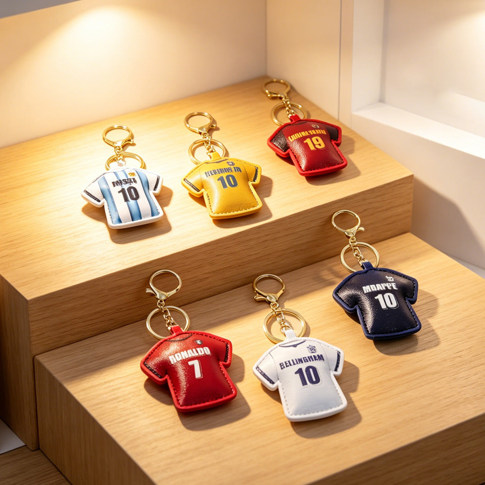 Football Jersey Keychain – Messi, Ronaldo & More