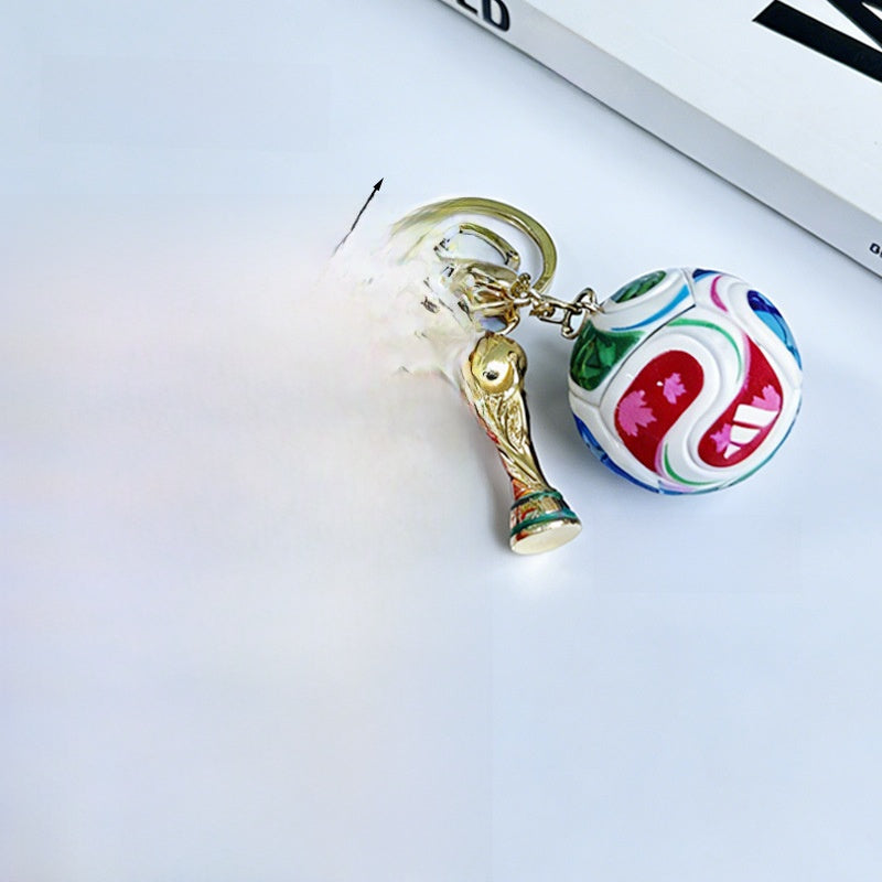 World Cup Mascot & Trophy Keychain Pendant
